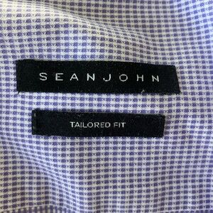 Sean John dress shirt, purple and white mini checked